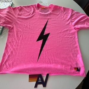 NWT Aviator Nation Pink Bolt Boyfriend T-Shirt